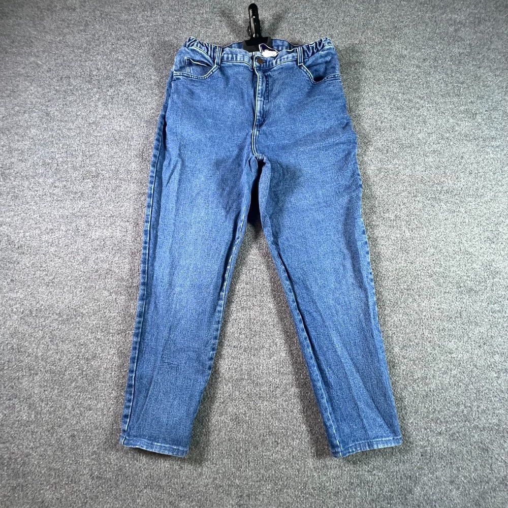 Vintage Delta Burke Straight Jeans Womens 18W Blue Denim Workwear Stretch USA